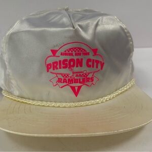 Vintage Auburn New York Satin Snapback Hat Prison City Ramblers 80s 90s